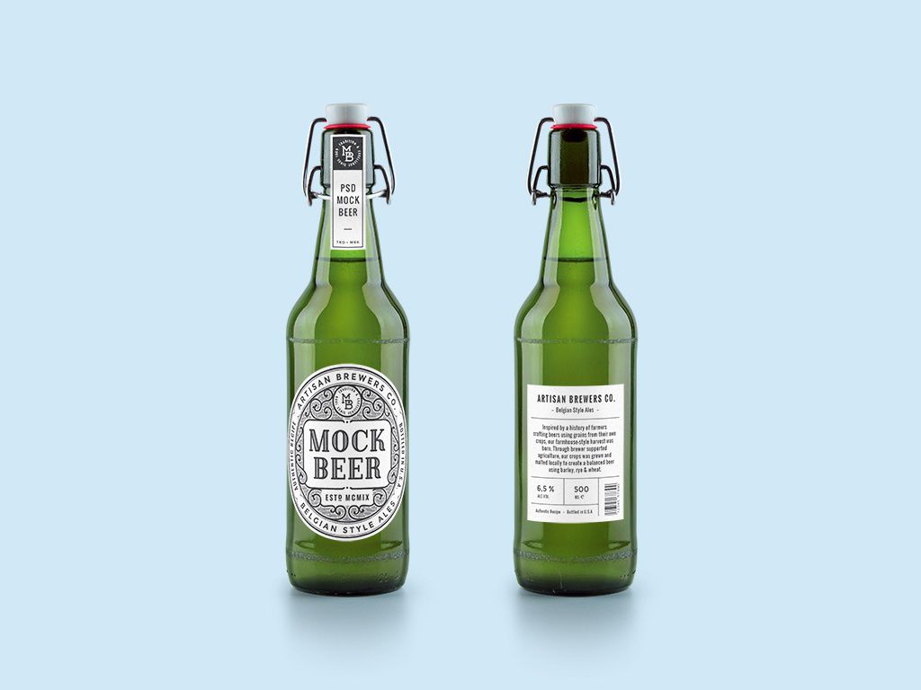 Artisan Beer Bottle MockUp تیم دلینا