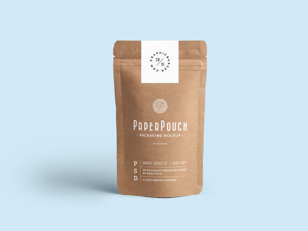 Paper Pouch Packaging MockUp تیم دلینا